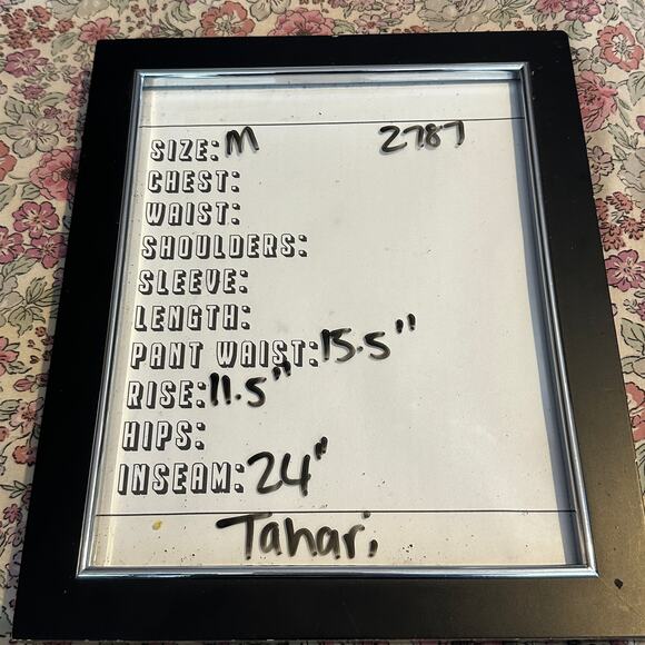 Tahari Size Medium Linen Floral Wide Leg Crop Pants Beach Tropical Blue White - Picture 6 of 6